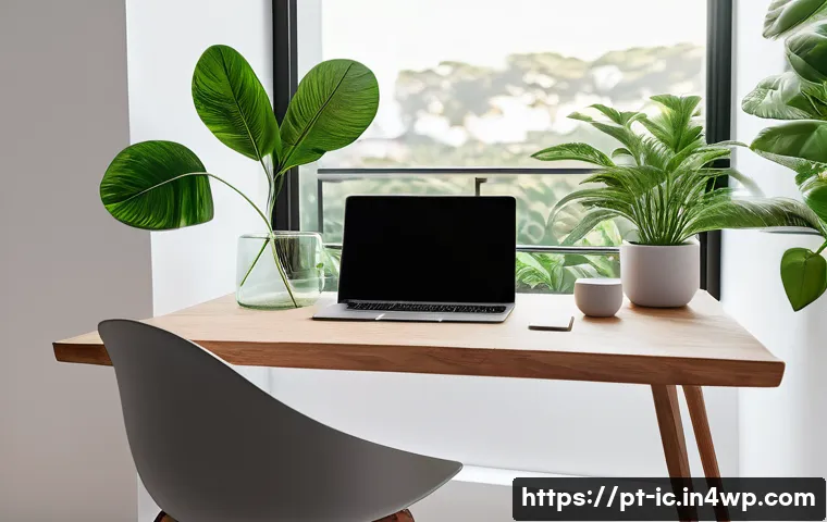 언플러그드 시간 관리와 집중력 향상 - A serene home workspace in a modern Brazilian apartment, featuring a minimalist desk free of digital...