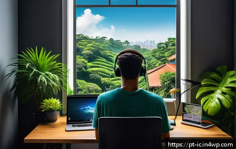 언플러그드 시간 관리에 유용한 앱 - A modern home office scene in São Paulo, Brazil, featuring a young adult using a smartphone with the...