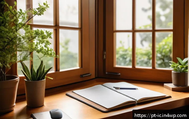 언플러그드 시간 관리의 원칙 - A cozy, well-organized home office corner bathed in soft natural light during morning hours, featuri...